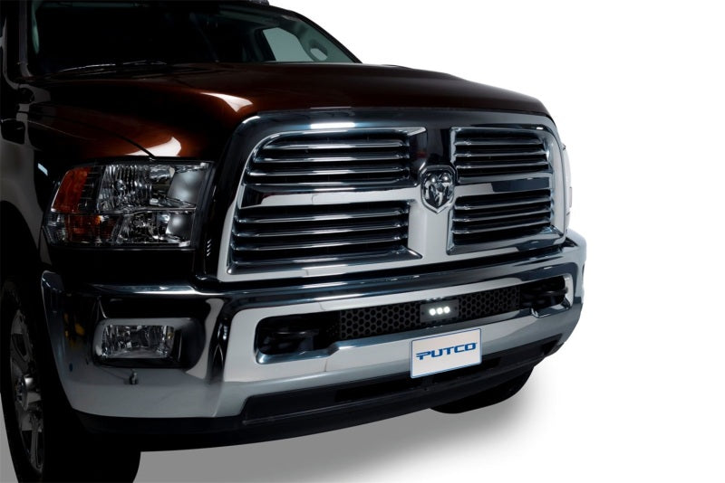 Load image into Gallery viewer, Putco 11-18 Ram HD - SS Punch Style Bumper Grille Insert w/ 10in Luminix Light Bar (Black)
