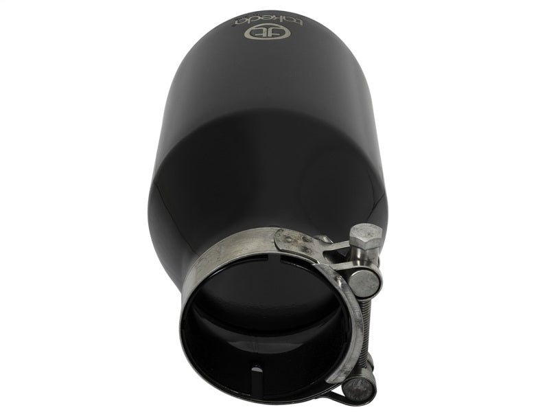 Load image into Gallery viewer, aFe Takeda 409 SS Clamp-On Exhaust Tip 2.5in. Inlet / 4.5in. Outlet / 9in. L - Black
