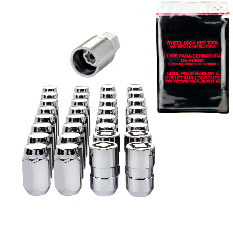 Load image into Gallery viewer, McGard 8 Lug Hex Install Kit w/Locks (Cone Seat Nut) M14X1.5 / 22mm Hex / 1.635in. Length - Chrome
