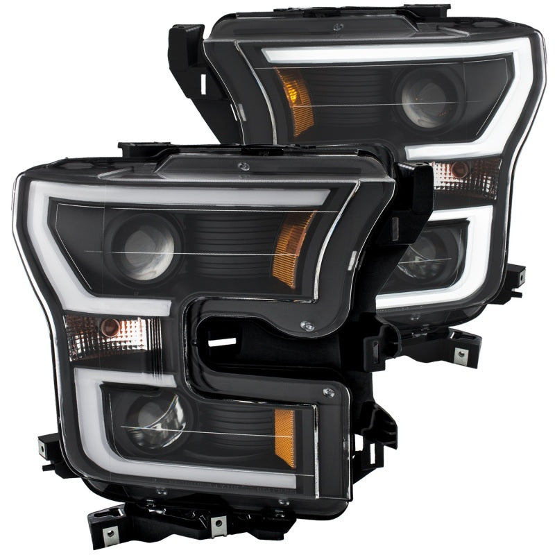 Load image into Gallery viewer, ANZO 2015-2017 Ford F-150 Projector Headlights w/ Plank Style Switchback Black w/ Amber
