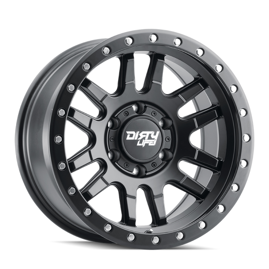 Dirty Life 9309 Canyon Pro 17x9/5x127 BP/-38mm Offset/71.5mm Hub Matte Black Wheel - Beadlock
