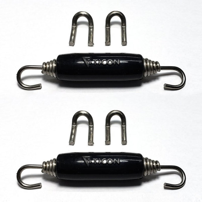 Ticon Industries Black Silicone Titanium Spring Tab and Spring Kit (4 Tabs/2 Springs) - 2 Pack