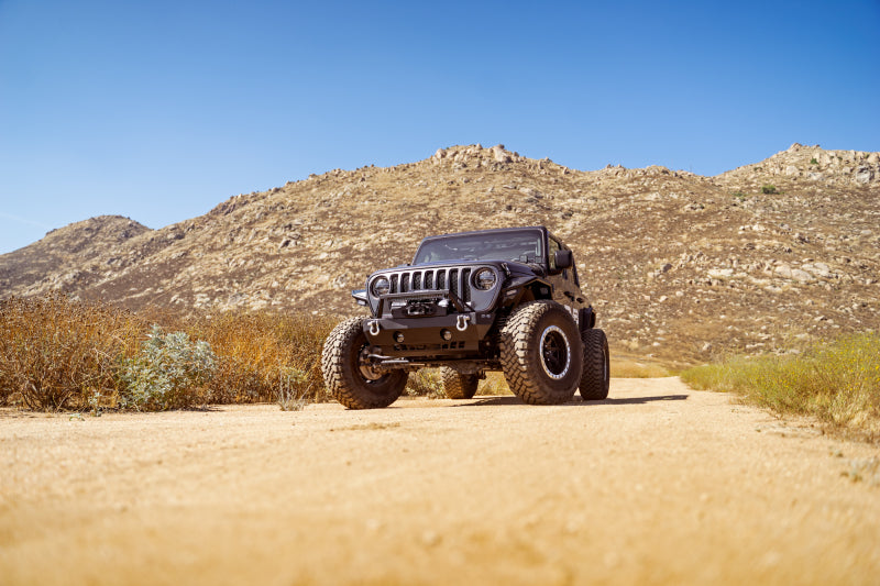 Load image into Gallery viewer, DV8 Offroad 07-23 Jeep Wrangler/Gladiator JT/JK/JL FS-25 Stubby Front Bumper w/Plated Bull Bar
