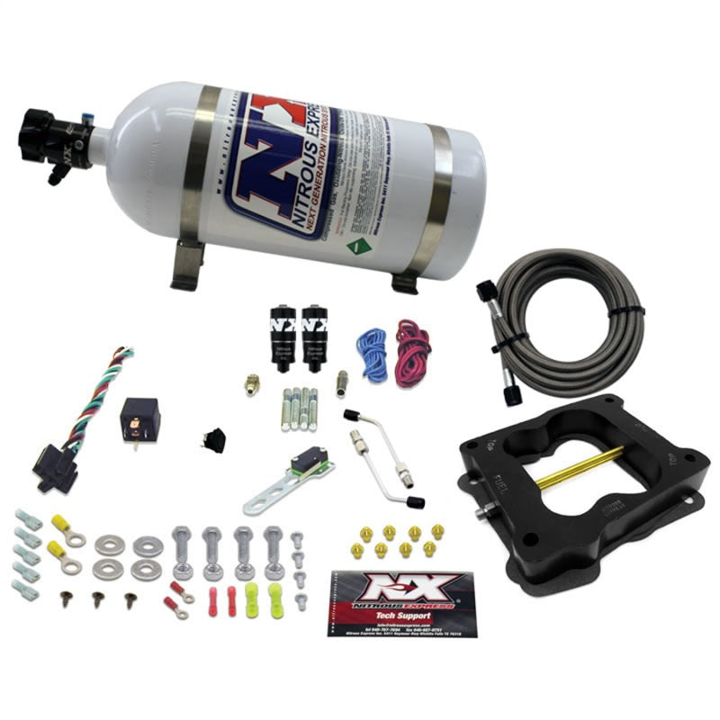 Load image into Gallery viewer, Nitrous Express Q-Jet/Holley Spread Bore Hitman Plus Nitrous Kit (50-200HP) w/10lb Bottle
