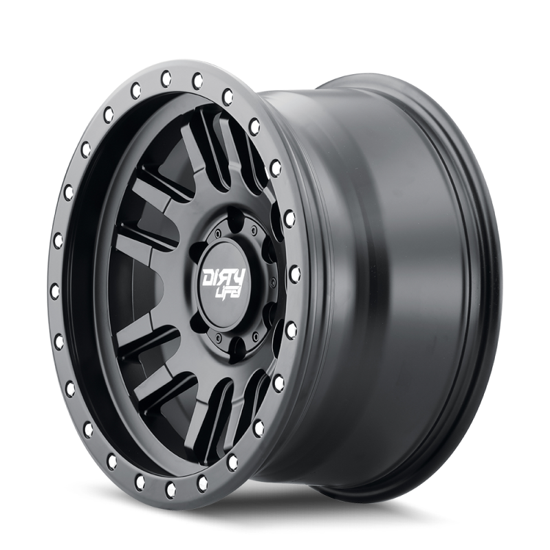 Load image into Gallery viewer, Dirty Life 9309 Canyon Pro 17x9/6x139.7 BP/-12mm Offset/106mm Hub Matte Black Wheel - Beadlock
