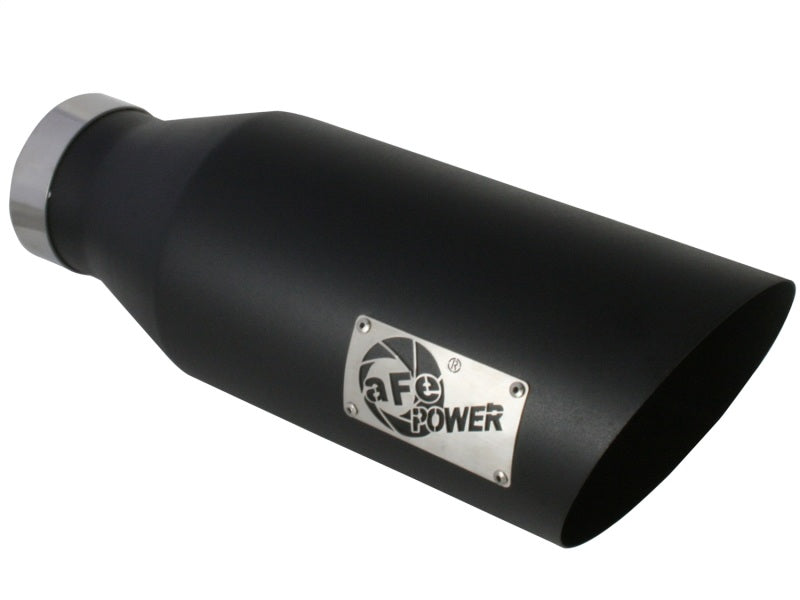 Load image into Gallery viewer, aFe MACHForce XP Exhausts Tips SS-304 EXH Tip 4In x 7Out x 18L Bolt-On (blk)
