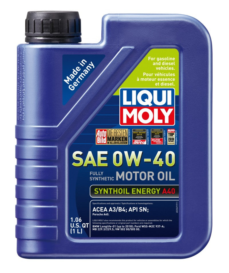 Load image into Gallery viewer, LIQUI MOLY 1L Synthoil Energy A40 Motor Oil SAE 0W40
