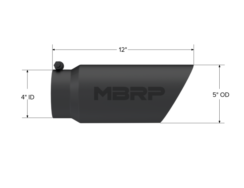 Load image into Gallery viewer, MBRP Universal Tip 5 O.D. Dual Wall Angled 4 inlet 12 length - Black Finish
