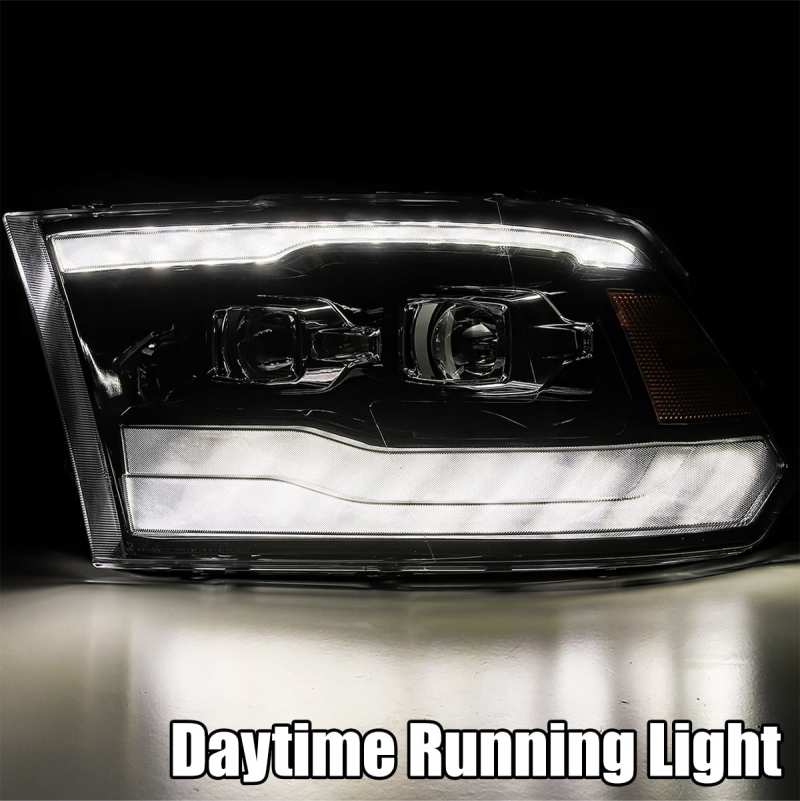 Load image into Gallery viewer, AlphaRex 09-18 Dodge Ram 1500HD PRO-Series Proj Headlights Plank Style Black w/Seq Signal/Smoked DRL
