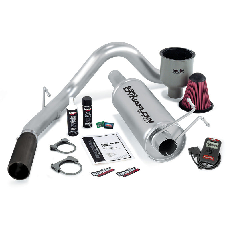 Load image into Gallery viewer, Banks Power 99-04 Ford 6.8L Ext/Crew Cab Stinger System w/ AutoMind - SS Single Exhaust w/ Black Tip
