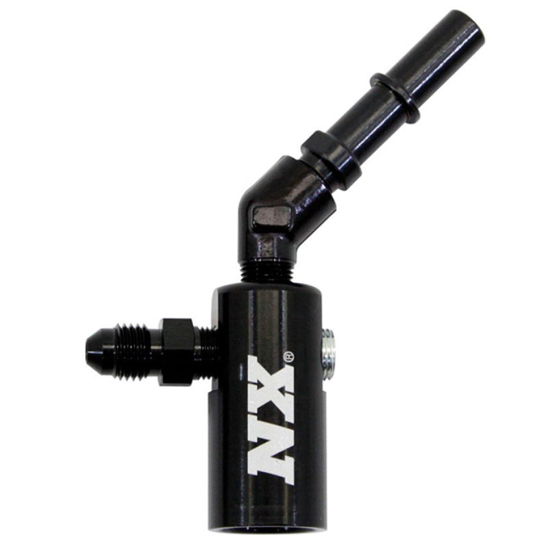 Load image into Gallery viewer, Nitrous Express 3/8-10mm Late Model Billet Fuel Line Adapter 45 Degree
