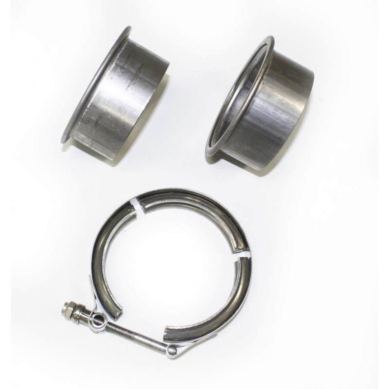 Load image into Gallery viewer, JBA 3in Stainless Steel V-Band Clamp &amp; Flanges
