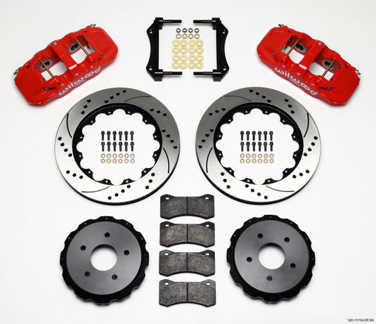 Wilwood AERO4 Rear Kit 14.00in Drilled Red 97-04 Corvette C5/Z06 05-13 C6