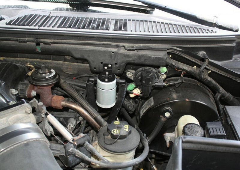 Load image into Gallery viewer, J&amp;L 99-04 Ford Lightning Driver Side Oil Separator 3.0 - Clear Anodized
