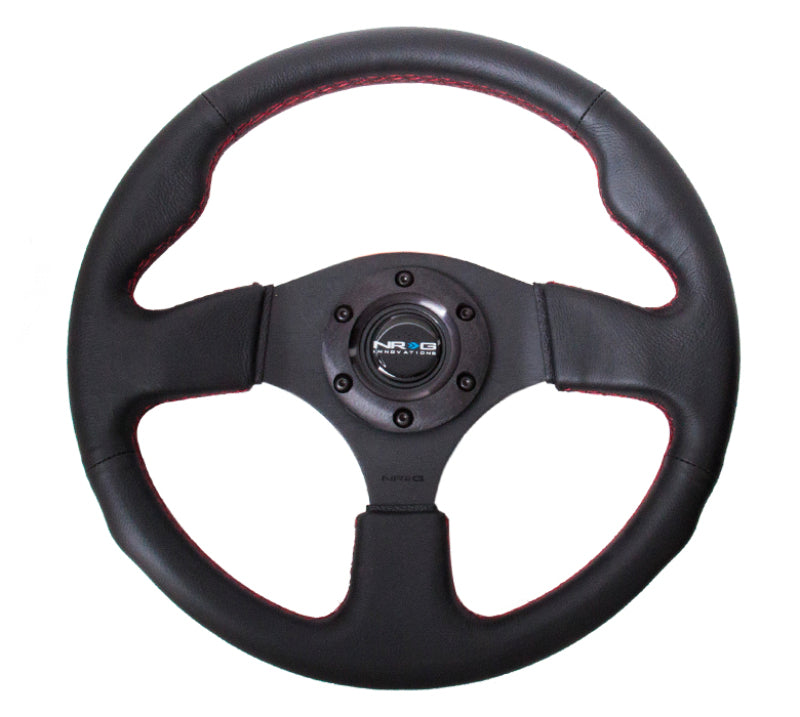 Load image into Gallery viewer, NRG Reinforced Steering Wheel (320mm) Leather w/Red Stitch
