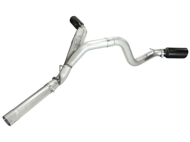 Load image into Gallery viewer, aFe MACHForce XP Exhaust Aluminized Dual Split DPF Back 11-15 GM Diesel Truck V8-6.6L (td) (BLK tip)
