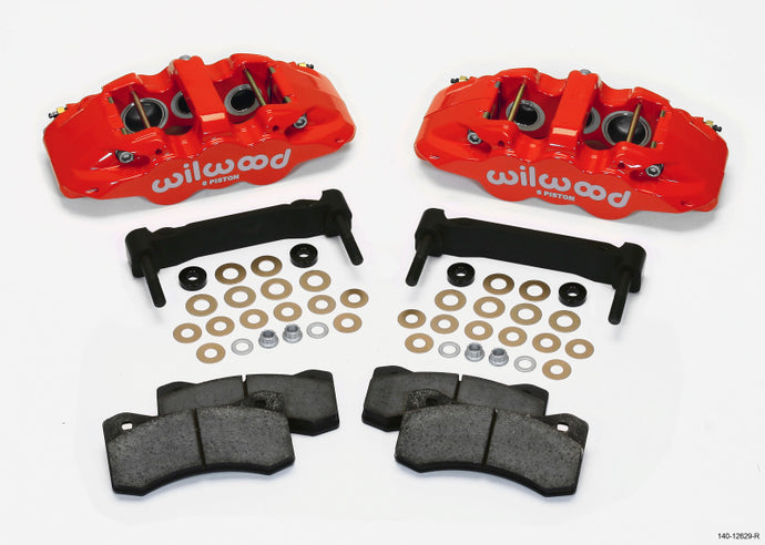 Wilwood AERO6 Front Caliper & Bracket Kit - Red 97-13 C5/C6 Corvette w/ OEM HD/Z51 Rotors