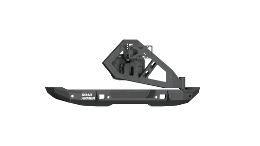 Road Armor 18-20 Jeep Wrangler JL Stealth Rear Bumper Full Width w/Tire Carrier Assembly - Tex Blk