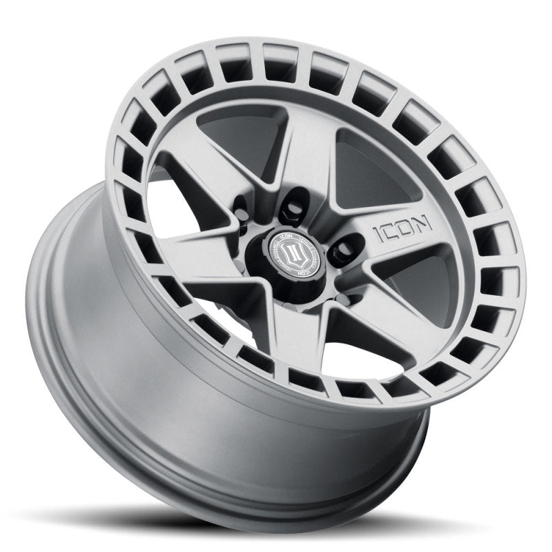 Load image into Gallery viewer, ICON Raider 17x8.5 6x5.5 0mm Offset 4.75in BS Titanium Wheel
