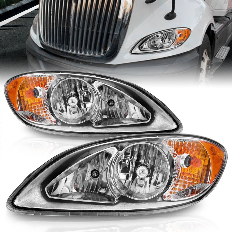 Load image into Gallery viewer, ANZO 2008-2016 International Prostar Crystal Headlights Chrome Housing
