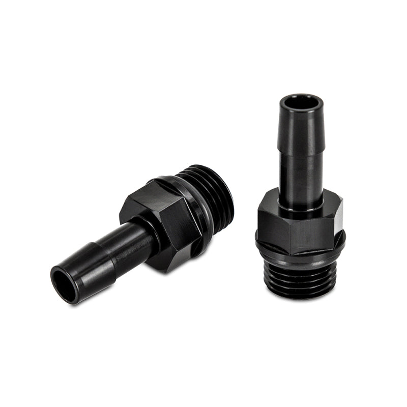 Load image into Gallery viewer, Mishimoto 2pcs M16x1.5 3/8in Aluminum Catch Can Fitting Black
