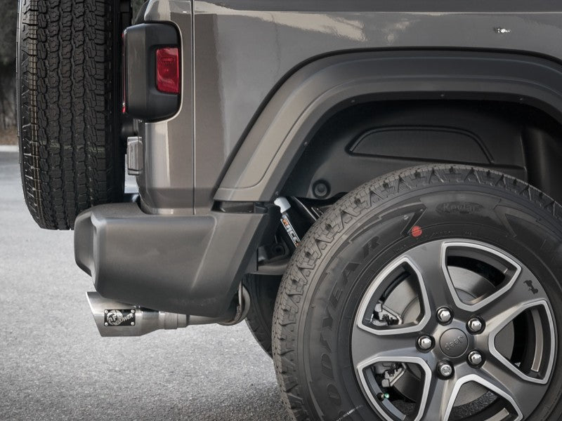 Load image into Gallery viewer, aFe Rebel Series 409 Stainless Steel Cat-Back Exhaust 18-21 Jeep Wrangler JL 2.0L (t) - Polished Tip
