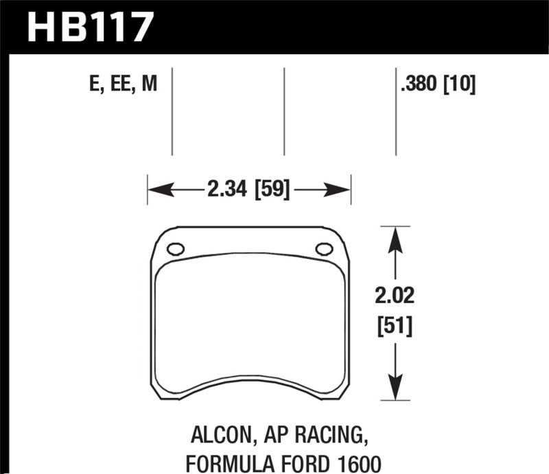 Load image into Gallery viewer, Hawk AP Racing CP3696 Black Race Brake Pads
