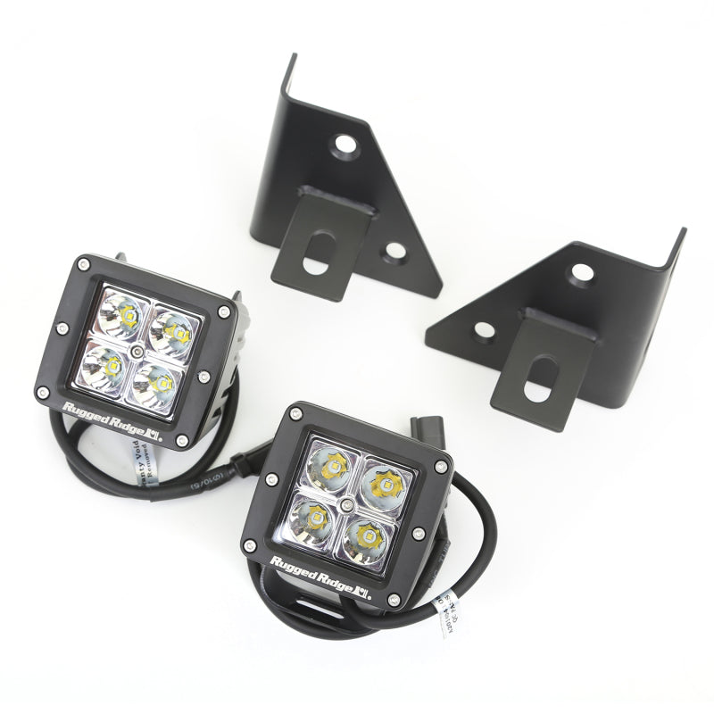 Load image into Gallery viewer, Rugged Ridge 76-95 Jeep Wrangler CJ/YJ Square Windshield LED Kit w/ Brackets

