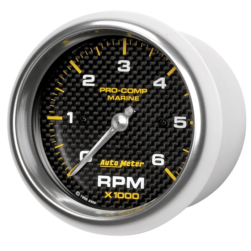 Load image into Gallery viewer, Autometer Marine Carbon Fiber Ultra-Lite Gauge 3-3/8in Tachometer 6K RPM
