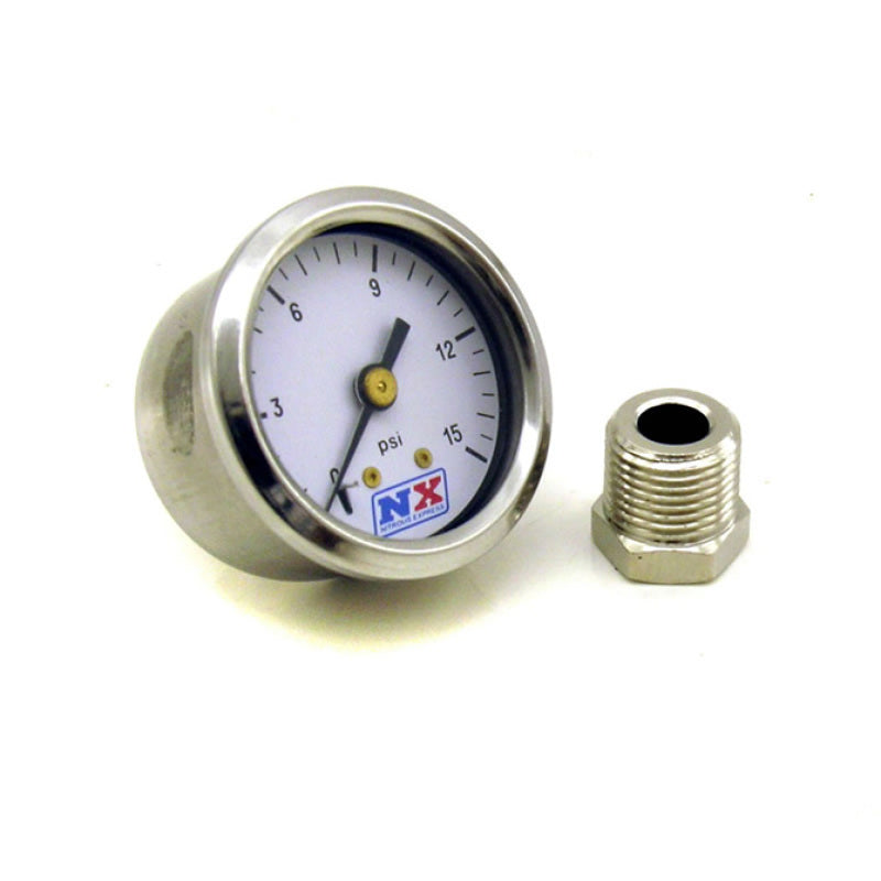 Load image into Gallery viewer, Nitrous Express Pressure Gauge (0-15 PSI w/Adaptor)
