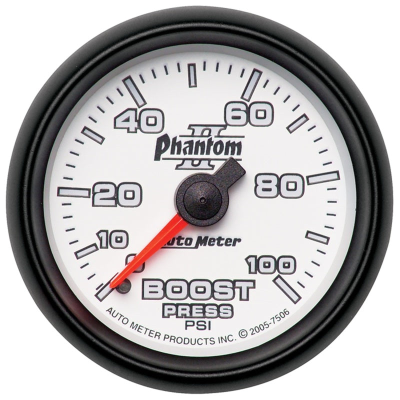 Load image into Gallery viewer, Autometer Phantom II 52.4mm Mechanical 0-100psi Boost Gauge
