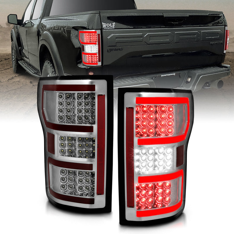 Load image into Gallery viewer, ANZO 18-19 Ford F-150 LED Taillights Chrome
