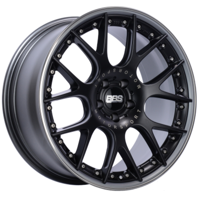 BBS CH-RII 21x9.5 5x112 ET33 Satin Black Center Platinum Lip SS Rim Prot Wheel PFS Req w/MS Etching