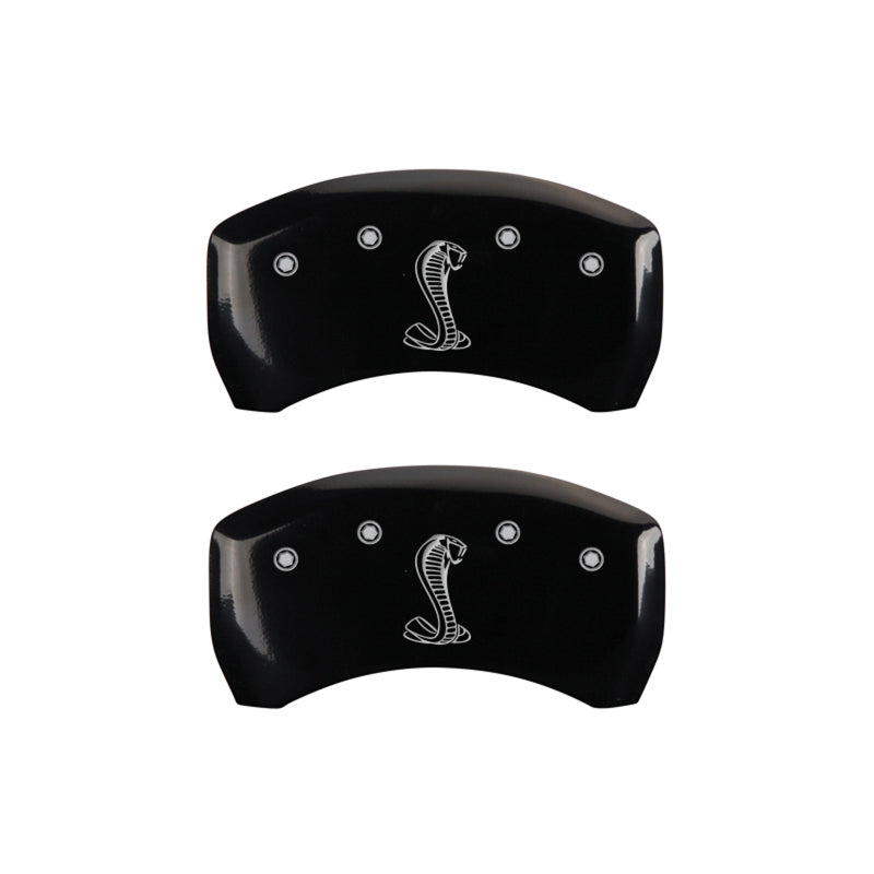 Load image into Gallery viewer, MGP 4 Caliper Covers Engraved Front &amp; Rear Raptor Yellow Finish Black Char 2011 Ford F-150
