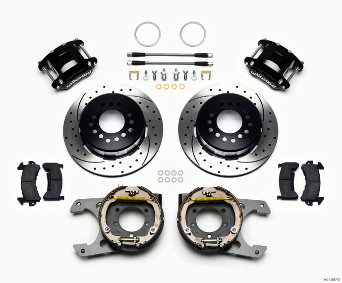 Wilwood D154 P/S Park Brake Kit Drilled Jeep Dana 35 2.56 Off 5-lug w/ lines