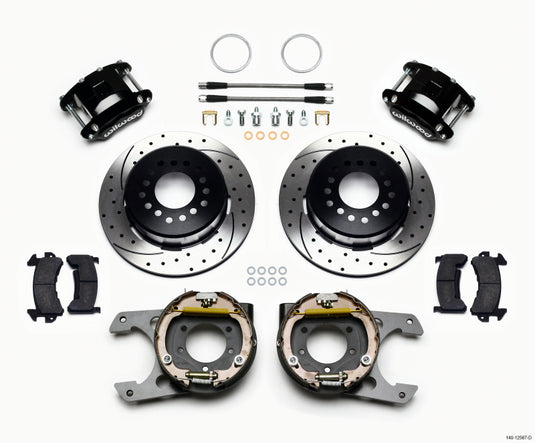 Wilwood D154 P/S Park Brake Kit Drilled Jeep Dana 35 2.56 Off 5-lug w/ lines