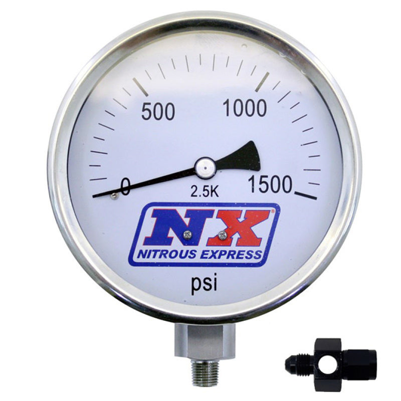 Load image into Gallery viewer, Nitrous Express Nitrous Pressure Gauge 4in-High Accuracy 4AN
