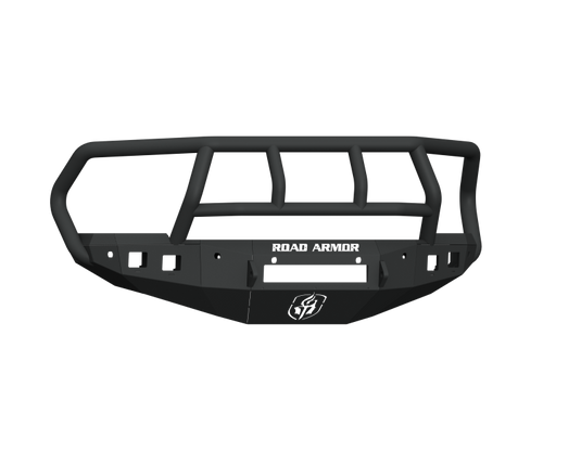 Road Armor 16-18 Ram 2500 Stealth Front Bumper w/Titan II Guard/6 Sensor Holes - Tex Blk