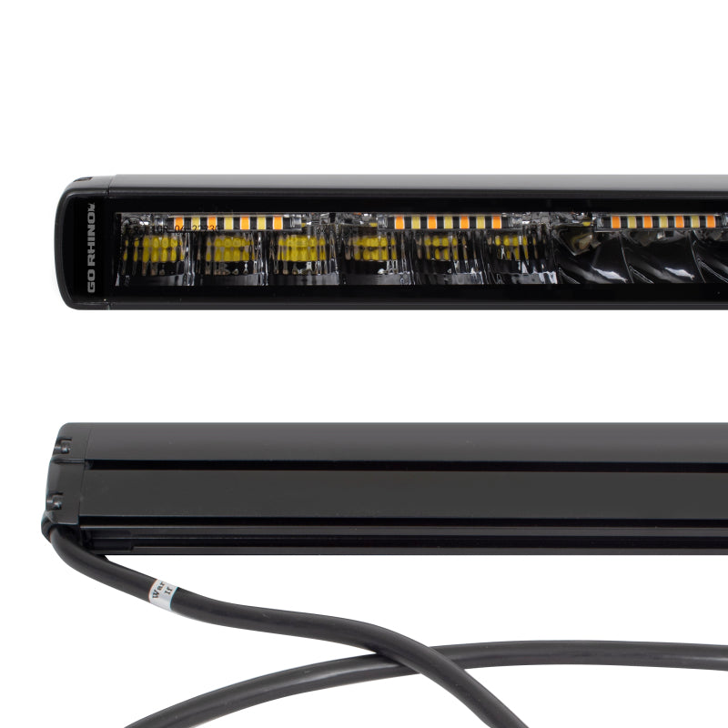 Load image into Gallery viewer, Go Rhino Xplor Blackout Combo Series Sgl Row LED Light Bar w/Amber (Side/Track Mount) 20.5in. - Blk

