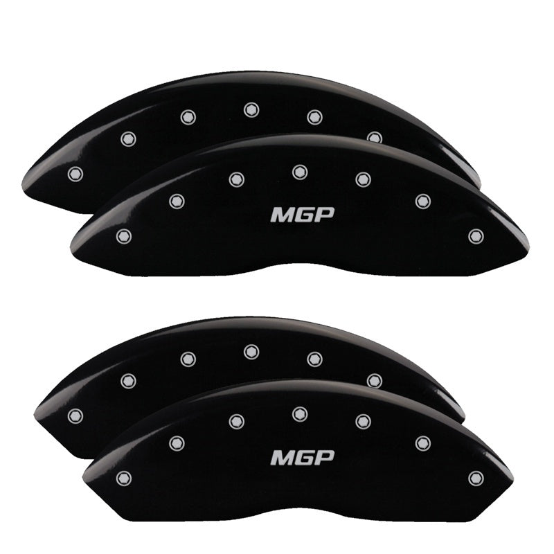 Load image into Gallery viewer, MGP 4 Caliper Covers Engraved Front &amp; Rear MGP Black finish silver ch
