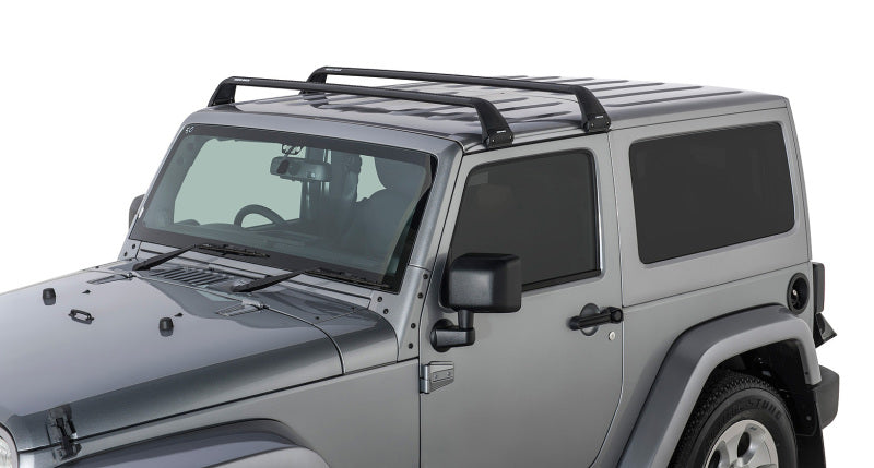 Load image into Gallery viewer, Rhino-Rack 07-22 Jeep Wrangler JK/JL 2 Door Hard Top Vortex SG 2 Bar Roof Rack - Black
