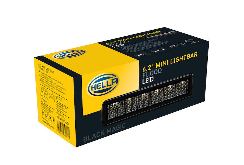 Load image into Gallery viewer, Hella Universal Black Magic 6 L.E.D. Mini Light Bar - Flood Beam
