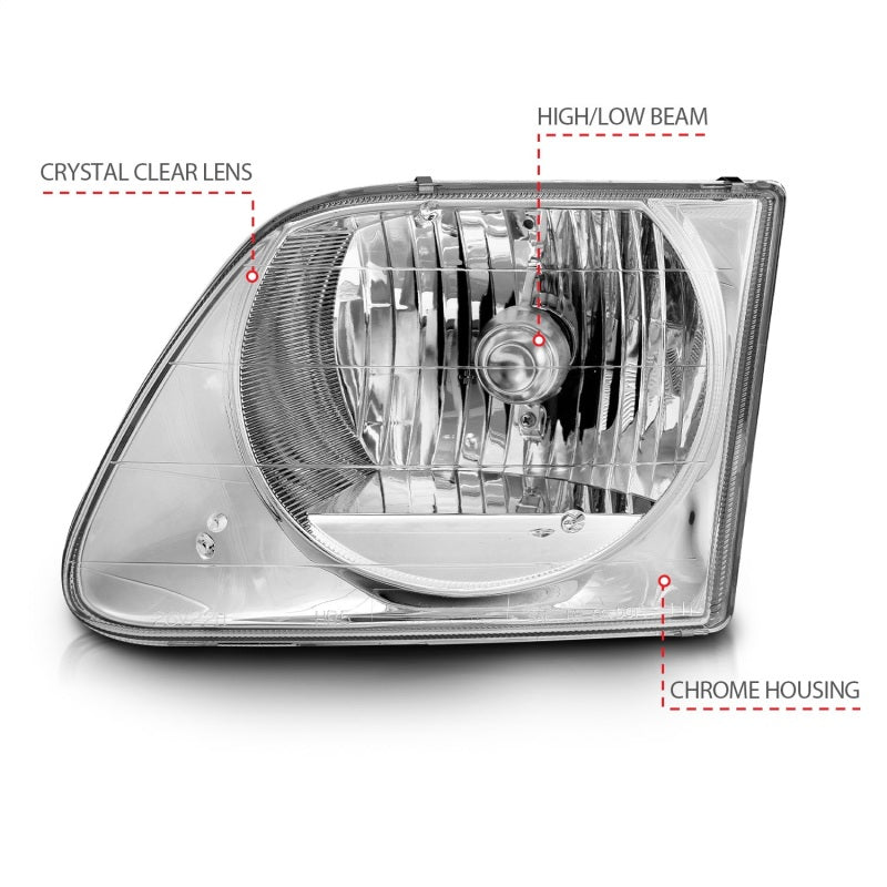 Load image into Gallery viewer, ANZO 1997-2003 Ford F-150 Crystal Headlights Chrome
