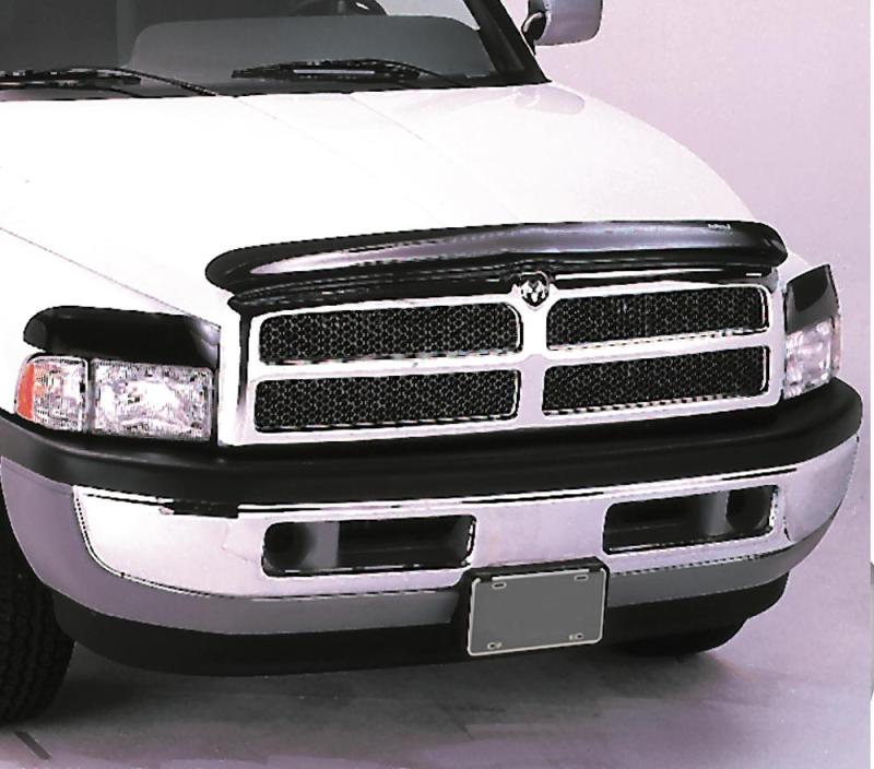 Load image into Gallery viewer, AVS 94-01 Dodge RAM 1500 Bugflector Deluxe 3pc Medium Profile Hood Shield - Smoke
