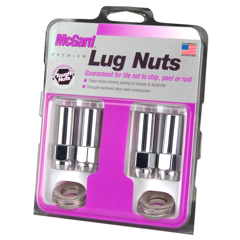 Load image into Gallery viewer, McGard Hex Lug Nut (X-Long Shank - 1.365in.) 1/2-20 / 13/16 Hex / 2.27in. Length (4-Pack) - Chrome
