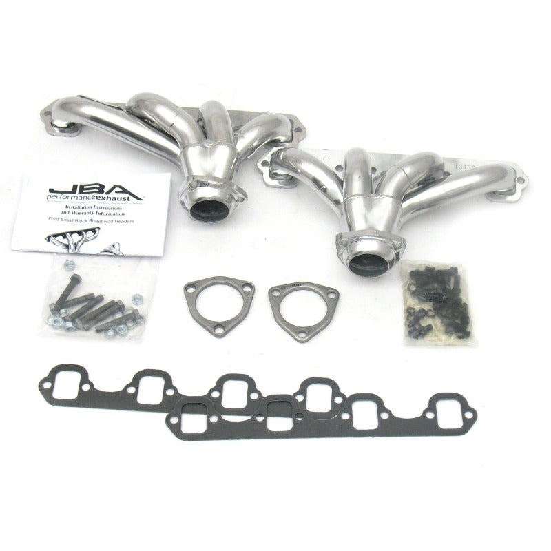 Load image into Gallery viewer, JBA Ford 260-351W SBF 1-5/8in Primary Silver Ctd Tight Tuck Header
