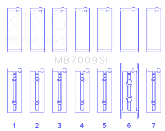 King Engine Bearings 89-15 Dodge Cummins Diesel 5.9L 6.7L Inline 6 (Size 0.5mm) Main Bearing Set