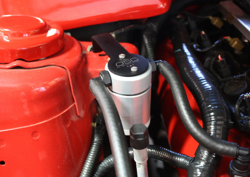 Load image into Gallery viewer, J&amp;L 05-10 Ford Mustang GT/Bullitt/Saleen Passenger Side Oil Separator 3.0 - Clear Anodized
