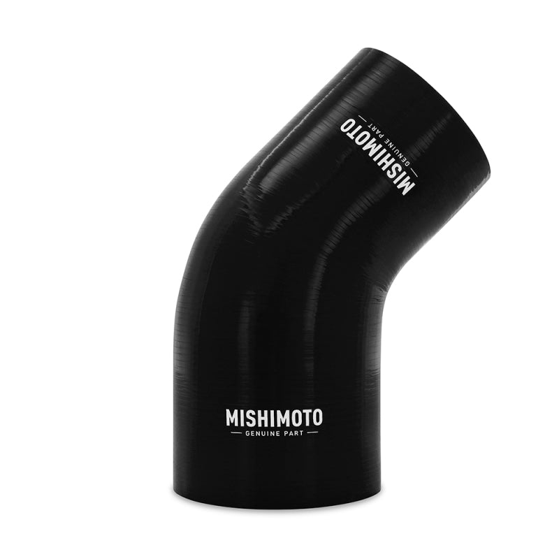Load image into Gallery viewer, Mishimoto Silicone Reducer Coupler 45 Degree 3.5in to 4in - Black
