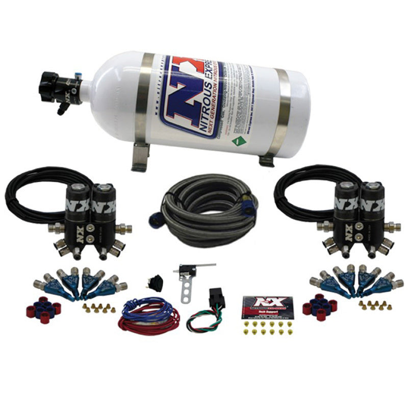 Load image into Gallery viewer, Nitrous Express Street Shark Gas 4 Solenoids Nitrous Kit (100-150-250HP) w/10lb Bottle

